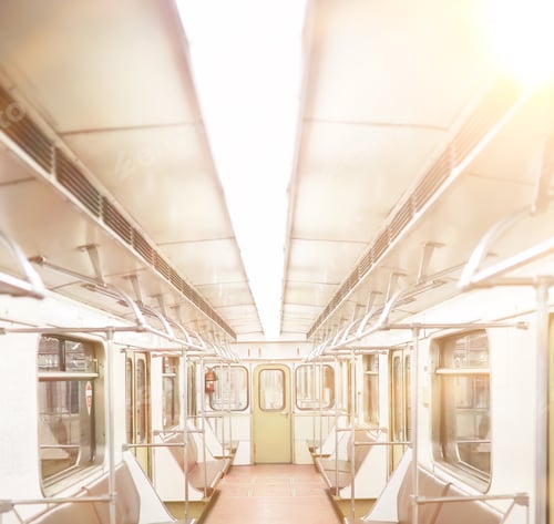 Preview: Subway Car With Empty Seats. Empty Subway Car.
