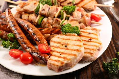 Preview: Various Of Meat Barbecue And Sauce