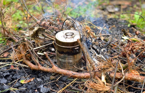Preview: Bonfire On Which Is Brewed Pot At Summer.