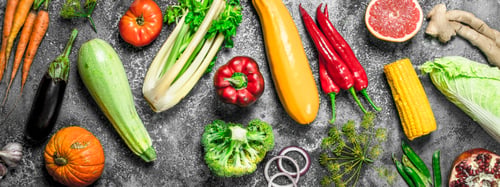 Preview: Organic Food. Fresh Fruits And Vegetables. On A Rustic Background.