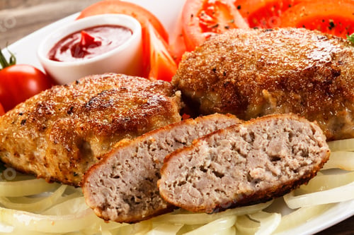 Preview: Fried Chops And Vegetable Salad