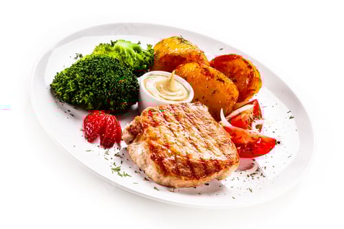 Preview: Delicious pork chop with potatoes and broccoli