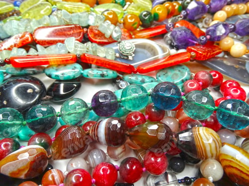 Preview: Jewelry Background Fashion Beads Necklace With Bright Crystals