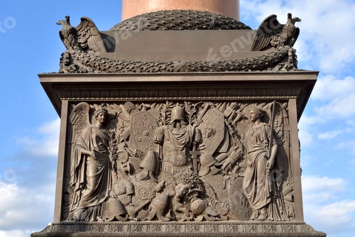 Preview: Pedestal Of The Alexander Column Is A Monument In Empire Style, Located In The Center Of The Palace