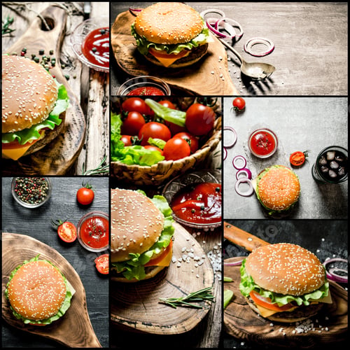 Preview: Food Collage Of Burger .