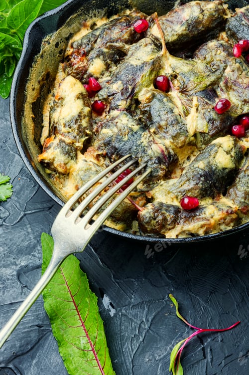 Preview: Dolma Or Sarma,Stuffed Sorrel Leaves With Rice And Meat.Oriental Cuisine