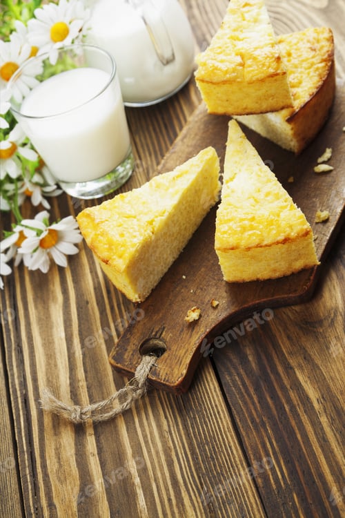 Preview: Casserole With Millet And Curd On The Wooden Table