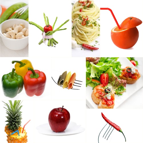 Preview: Organic Vegetarian Vegan Dietetic Food Collage Bright Mood