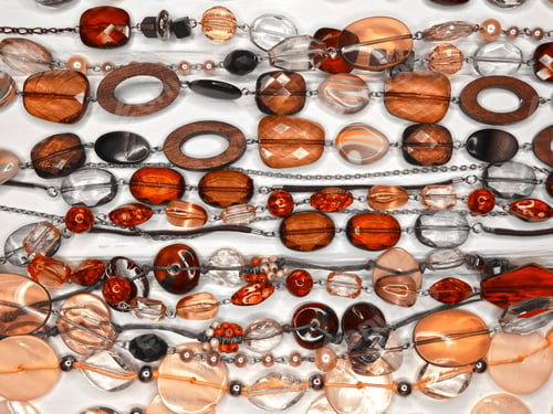 Preview: Jewelry Background Fashion Beads Necklace With Bright Crystals