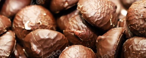 Preview: Selective Focus. Marshmallows In Chocolate As A Background.