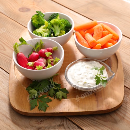 Preview: Vegetable And Dip,Diet Food Concept