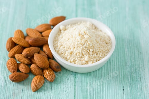 Preview: Almond Flour On Wooden Surface