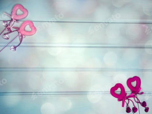 Preview: Hearts Decor Love Valentine'S Day Present On Shiny Background