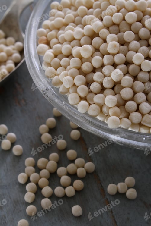 Preview: Healthy Uncooked Giant Couscous In Dish
