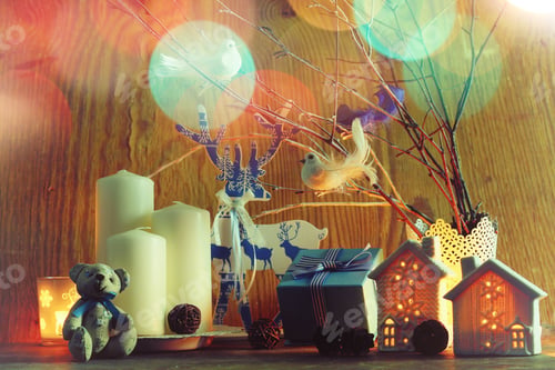 Preview: Composition With Candles Branches Toys