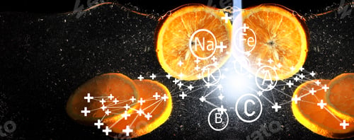 Preview: Water Drops On Ripe Sweet Orange. Fresh Mandarin Background With Copy Space For Your Text