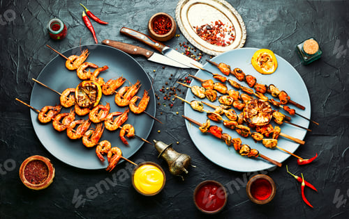 Preview: Grilled Prawns,Mussels And Stuffed Snails.