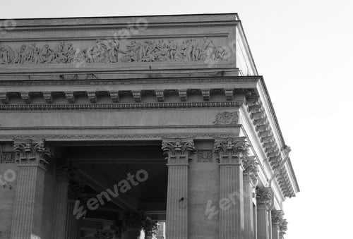 Preview: Fragment Of Kazan Cathedral In St.Petersburg, Russia. Black And White.