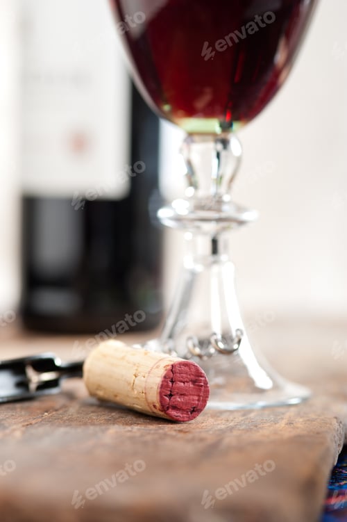Preview: Red Wine Corking And Tasting Closeup Macro