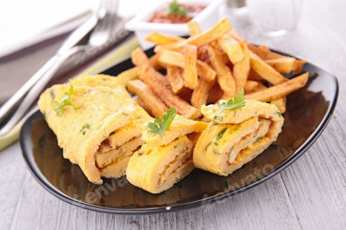 Preview: Omelet And French Fries