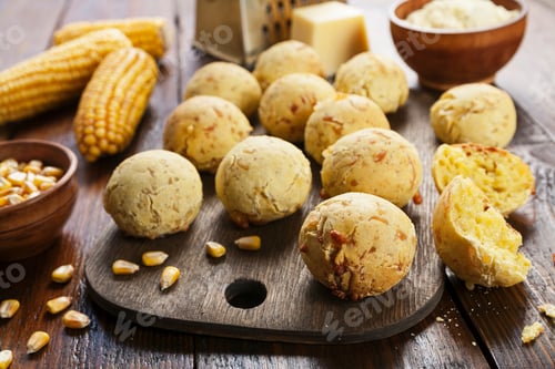 Preview: Cheese Balls Made With Corn Flour On The Table