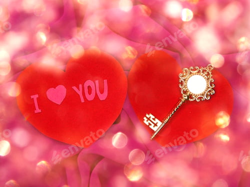 Preview: Hearts Decor Love Valentine'S Day Present On Shiny Background