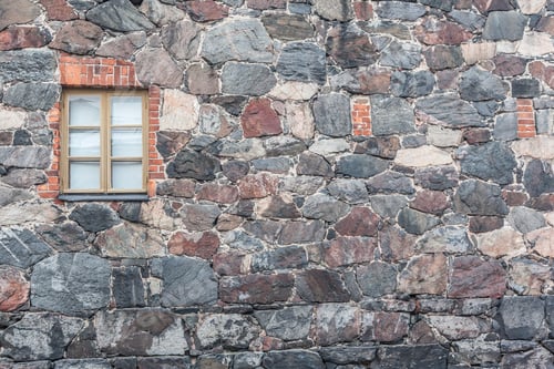 Preview: Old Vintage Window And Rocky Wall Background