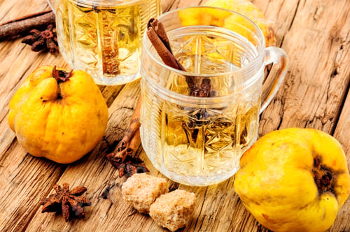 Preview: Apple Cider With Fresh Apples On Rustic Background.Apple Cider Cocktail