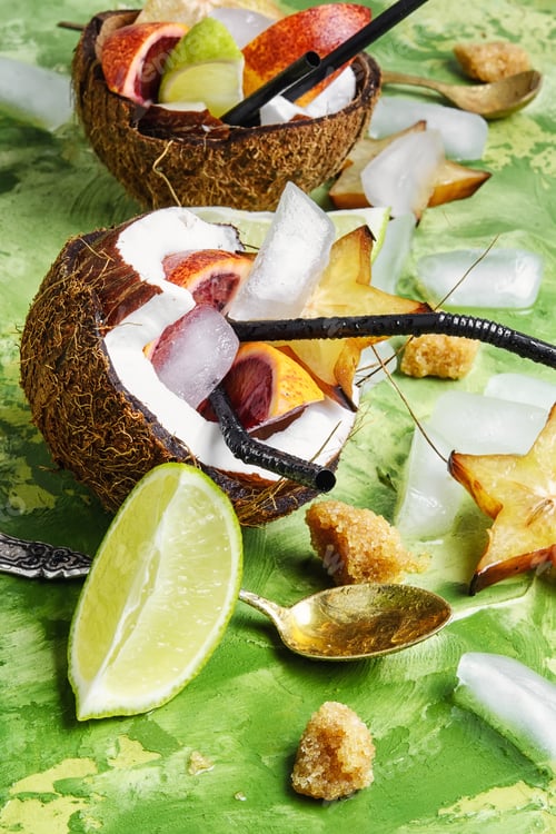 Preview: Tropical Cocktail Of Coconut Juice,Lime,Orange And Carambola