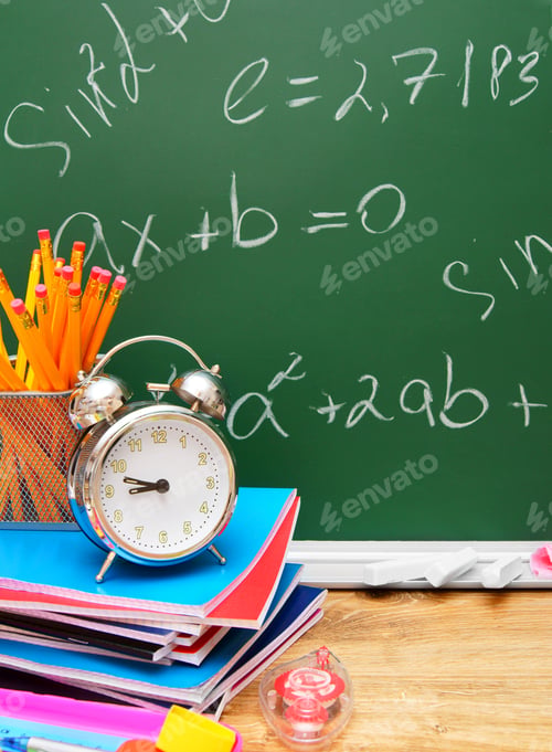 Preview: School Accessories Against A School Board.