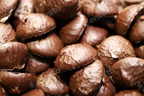 Preview: Selective Focus. Marshmallows In Chocolate As A Background.