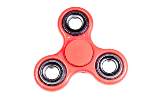 Preview: Red Fidget Spinner Isolated On White Background