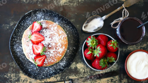 Preview: Soft Focus. Victoria Sponge Cake With Fresh Strawberries. The Famous Dessert.