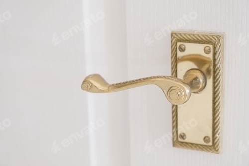 Preview: Golden Bronze Door Handle Antique Pattern Finish