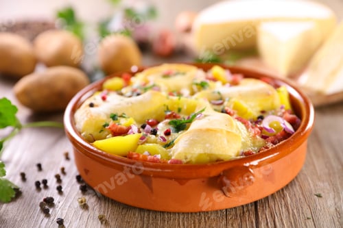 Aperçu: Tartiflette française au bacon, pommes de terre et fromage