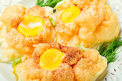 Preview: Delicious Orsini Eggs Or Fried Egg.French Cuisine.