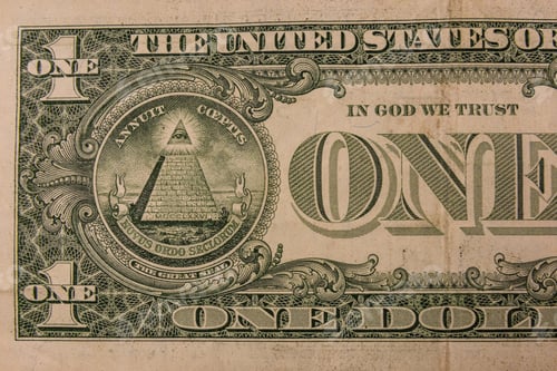 Preview: Closeup Of The American One Dollar Banknote