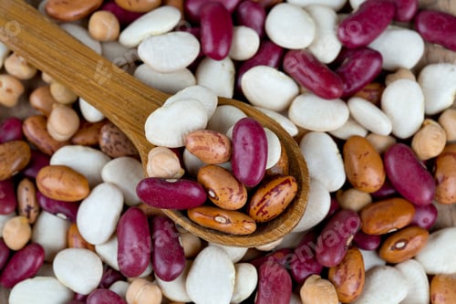 Preview: Various Beans On Wooden Surface