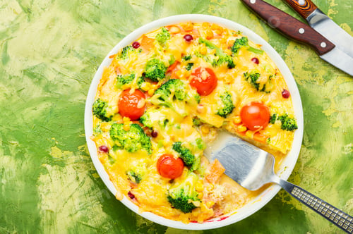 Preview: Vegetable Casserole With Broccoli,Tomato And Pumpkin.Frittata Or Casserole With Broccoli And