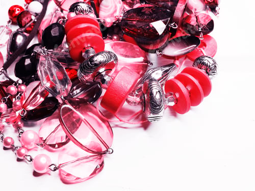 Preview: Jewelry Beads With Bright Colorful Red Crystals Luxury Fashion Accessory Background