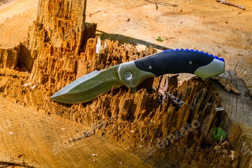 Preview: Survival Folding Knife On Old Tree Trunk
