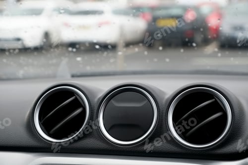 Preview: Car Interior Air Vents Three Circular Round On Dashboard