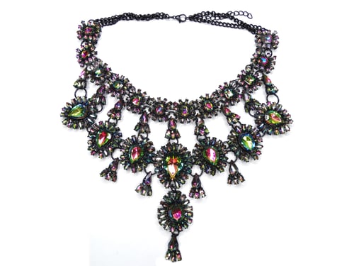 Preview: Ornate Jeweled Necklace with Colorful Gemstones