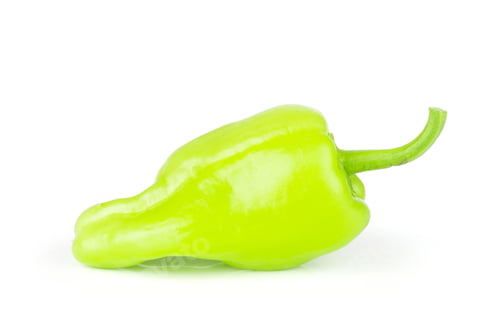 Preview: One Whole Light Green Bell Pepper Side Look Isolated On White