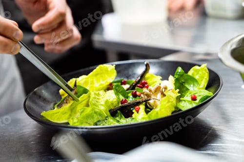 Preview: Chef Making Salad In The Restaurant