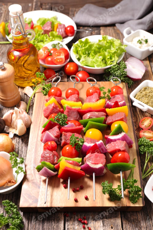 Preview: Raw Beef,Skewer And Ingredient