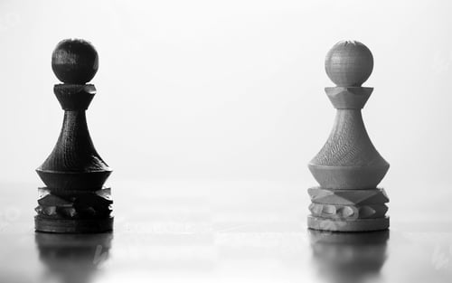 Preview: Chess Piece Pawn Piece On Board On White Background