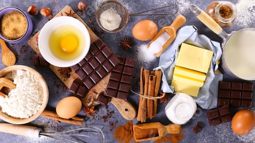 Preview: Assorted Of Ingredient For Cooking Chocolate Cake Or Cookies
