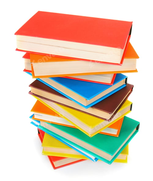 Preview: Multi-Coloured Books. On A White Background.