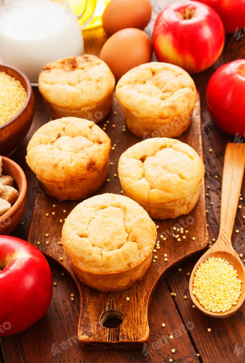 Preview: Millet Muffins With Apples On The Table